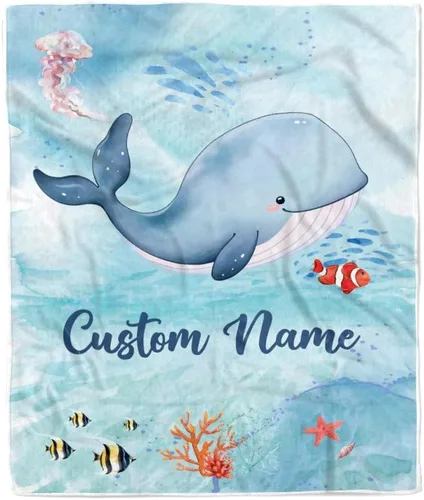 Miniatura 35 de Manta personalizada con nombre de tortuga para bebé, niño, niña, mar, recién nacido, hijo, hija, nieta, sobrina, cumpleaños, Navidad, manta de forro