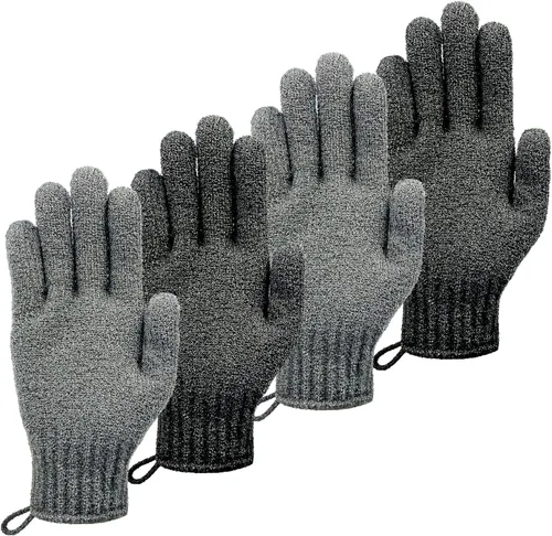 Miniatura 10 de MIG4U Guantes Exfoliantes para Ducha, Guantes de Baño para Lavado Corporal, Eliminación de Piel Muerta, Esponja Loofah de Limpieza Profunda