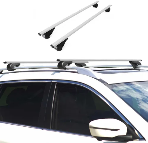 Miniatura 2 de OMAC Portaequipajes de techo para Subaru Impreza 2005-2007 Wagon Gray 2 piezas antirrobo para viajes, kayak, canoa, surf, esquí, snowboard, camping
