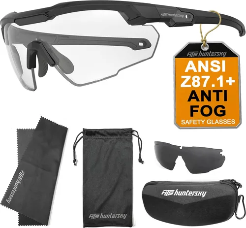 Miniatura 14 de HTS HUNTERSKY Gafas de tiro tácticas balísticas ANSI Z87+UV400 gafas protectoras Negro Claro