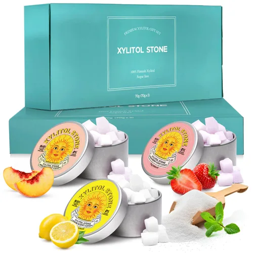 Miniatura 21 de Xylitol Stone Caramelos sin azúcar - Veganos y compatibles con dieta cetogénica, caramelos duros únicos sin azúcar - Dulces con 100% sabor natural