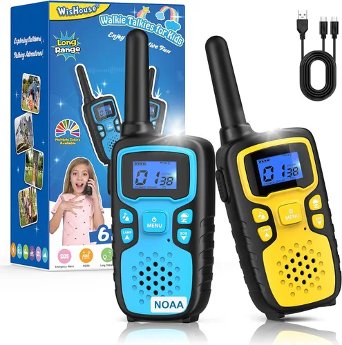 Miniatura 11 de Wishouse Walkie Talkies para niños recargables de largo alcance, regalo de cumpleaños de Navidad para niños de 4, 5, 6, 7, 8, 9 años