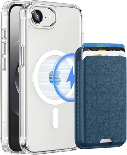 Miniatura 78 de Funda magnética para iPhone 12 Pro Max, cartera magnética desmontable con soporte para tarjetas, [compatible con MagSafe] grado militar, a prueba