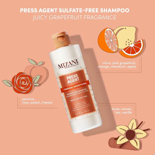 Miniatura 5 de Mizani Press Agent - Juego de champú y acondicionador sin sulfato, desenreda e hidrata el cabello para el calor, 8.5 onzas líquidas (paquete de 2)
