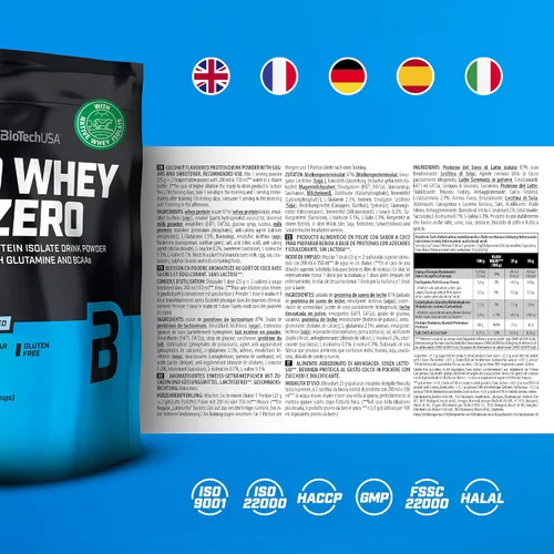Miniatura 4 de Biotech - Suero de leche Iso 17.64 oz Tiramisú sin lactosa y sin gluten aislado puro por BiotechUSA