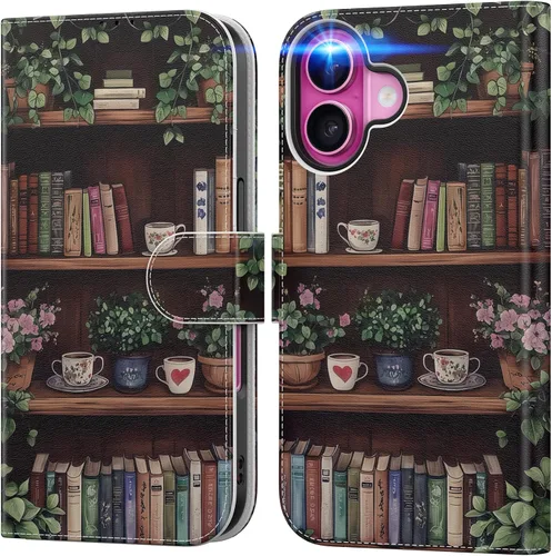 Miniatura 30 de DEENAKIN Funda tipo cartera para iPhone 15 con tarjetero + clip para efectivo, bloqueo RFID, protección contra caídas de grado militar y obras
