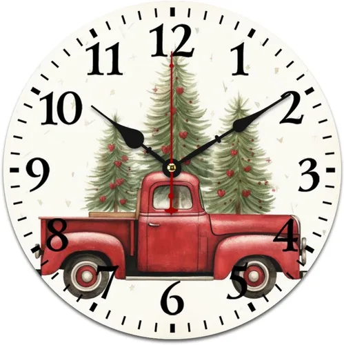 Miniatura 11 de Reloj de pintura de tinta acuarela amarillo verde calabazas hojas redondo creativo reloj decorativo sin tictac Acción de Gracias o Halloween reloj