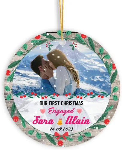 Miniatura 11 de Nombres de fotos personalizados, regalo de adorno de lesbianas gay, foto personalizada para parejas LGBT Gay Lesbianas Orgullo Arco Iris Ornamento