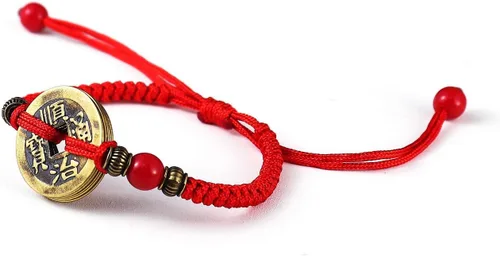 Miniatura 2 de 2 pulseras de cobre de Feng Shui de cuerda roja trenzada, hecha a mano, ajustable, para atraer dinero, riqueza, para mujeres, hombres, amigos