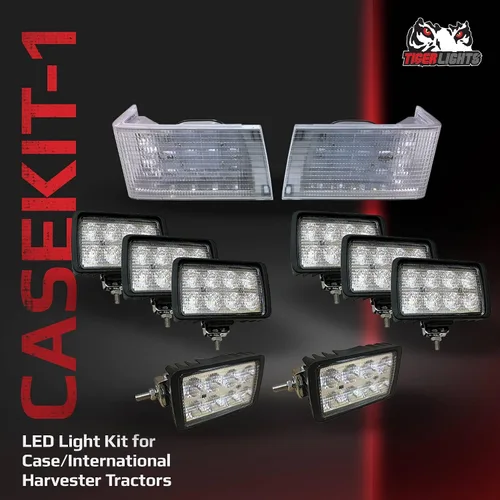 Miniatura 2 de TIGERLIGHTS CaseKit-1 Kit completo de luces LED de 12 V compatible con/repuesto para Case/IH 7110, 7120, 7130, 7140, 7150, 7210, 7220, 7230, 7240
