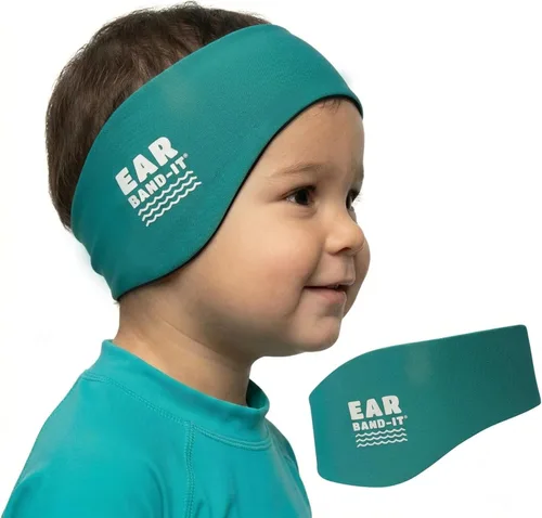 Miniatura 11 de Vinchas de natación EAR BAND-IT, tamaño PEQUEÑO (de°1°a°3°años), inventado por un médico. Mantiene el agua fuera y los tapones de oído en su lugar.