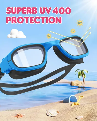Miniatura 2 de Gafas de natación para niños, gafas de natación para niños de 6 a 14 años, gafas de piscina con protección UV antivaho para niños y niñas