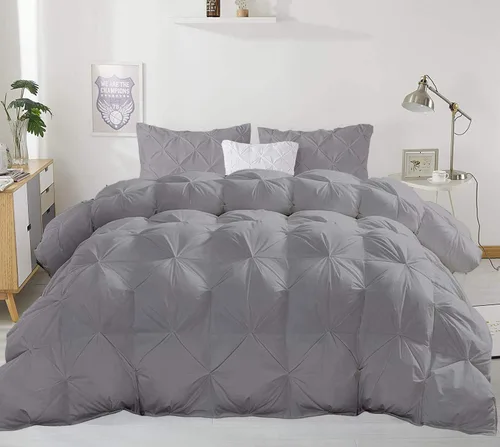 Miniatura 13 de Juego de edredón plisado para todas las estaciones, 21.16 oz/m², 3 piezas (edredón + 2 fundas de almohada), relleno de edredón de algodón egipcio