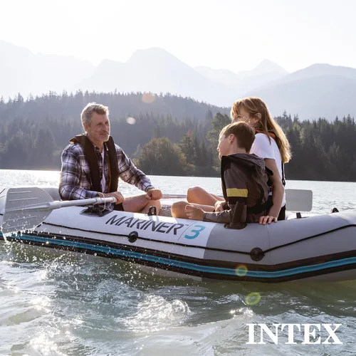 Miniatura 7 de INTEX Mariner Inflatable Boat Series: Includes Deluxe Boat Oars and High-Output Pump – SuperTough PVC – Wear-Resistant Keel – Removable Fishing Rod