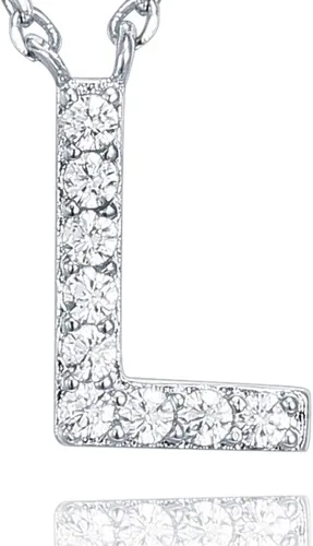 Miniatura 22 de PAVOI 14K White Gold Plated Cubic Zirconia Initial Necklace Letter Dainty Necklaces for Women