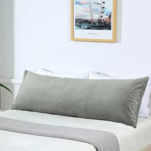 Miniatura 2 de YANHOMY Funda de almohada corporal ultra suave de 20 x 54 pulgadas con cierre de cremallera oculto para adultos, mujeres embarazadas, suave y Gris