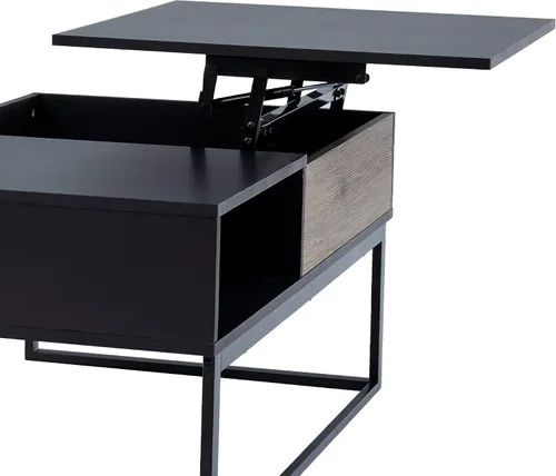 Miniatura 8 de Peaktop - Mesa auxiliar elevable con almacenamiento y patas de metal