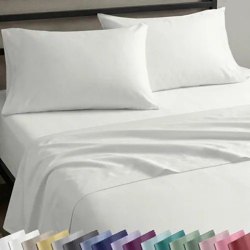 Miniatura 30 de California Design Den Sábanas de Algodón 100% Natural Tamaño Full Juego de Cama con Bolsillos Profundos - Tejido Satinado Suave, Sábanas Duraderas