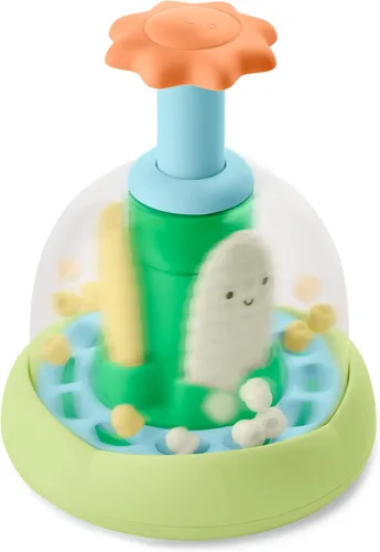 Miniatura 4 de Skip Hop Juguete para bebé de prensa y giro, Farmstand What's Poppin Corn Spinner Hilandero de maíz