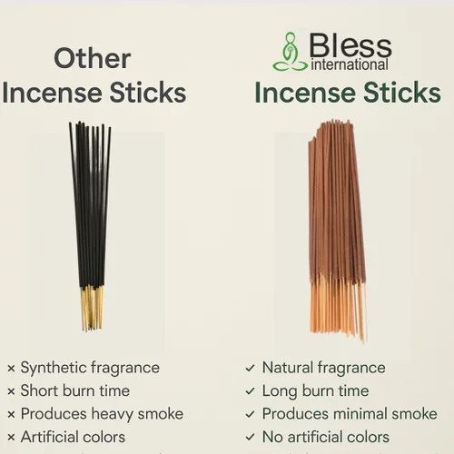 Miniatura 5 de Bless-Lavender - Varillas de incienso 100% natural, hechas a mano, sumergidas a mano, sin químicos orgánicos, sin carbón, purificación, relajación