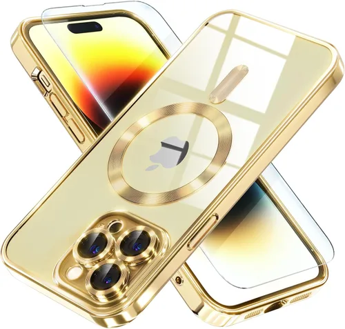 Miniatura 23 de Misea Funda magnética para iPhone 14 compatible con MagSafe [nunca amarillenta] [protección contra caídas de grado militar] protector completo