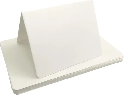 Miniatura 4 de Tarjetas de lugar de mesa tipo carpa negras en blanco, paquete de 50 piezas, tarjeta plegada de asignación de asientos, banquete, fiesta, evento