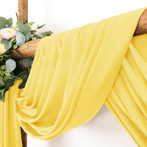 Miniatura 2 de LINXTAR Tela de Cortinaje para Arco de Boda 1 Panel 30'' x 18 Pies Gasa Transparente Amarilla Cortinaje de Arco para Cabina de Fotos Despedida