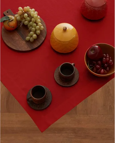 Miniatura 5 de Solino Home Mantel cuadrado de lino rojo de 52 x 52 pulgadas, mantel Fete de lino 100% puro, lavable a máquina para el 4 de julio