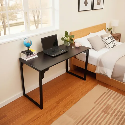 Miniatura 8 de Escritorio de madera maciza con cajón, escritorio de madera para oficina en casa para el trabajo, escritorio de computadora para estudiantes