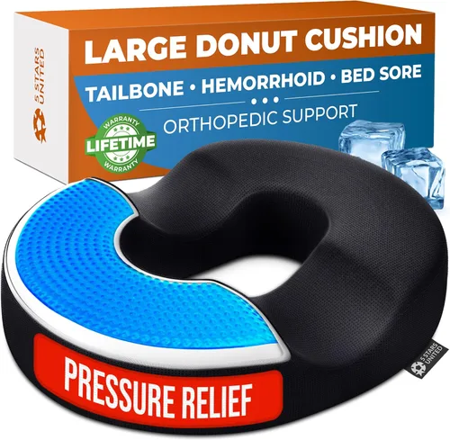 Miniatura 12 de 5 STARS UNITED Cojín de Donut para Hemorroides y Coxis – Cojín Grande para Alivio del Dolor – Coxis, Próstata, Ciática, Suelo Pélvico, Úlceras por