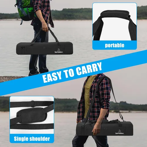 Miniatura 6 de TORIBIO Bolsa de trípode multifuncional de 33.5 pulgadas, funda de transporte de trípode resistente, funda para soporte de música, micrófono
