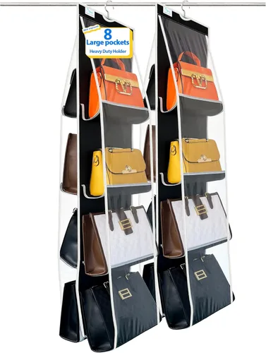 Miniatura 7 de Organizador de bolso, nuevo mejorado más grande, organizador de bolso para armario, ganchos resistentes, almacenamiento de bolso, material duradero