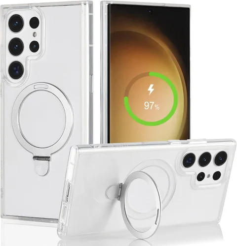 Cavor Funda para teléfono Samsung Galaxy S22 Ultra para hombre, compatible con MagSafe, S22 Ultra con soporte, funda ultra magnética para Samsung A-