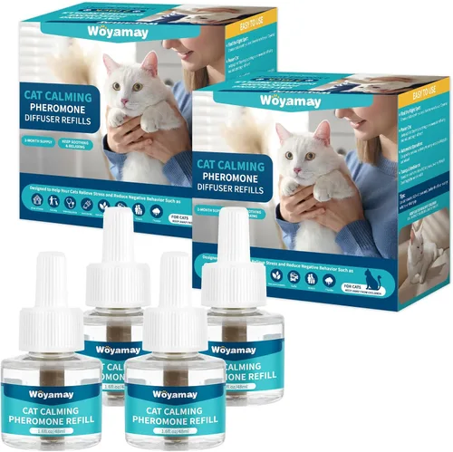 Miniatura 4 de Woyamay Difusor calmante para gatos, difusor calmante de feromonas para gatos, para aliviar la ansiedad de los gatos, kit de difusor de feromonas