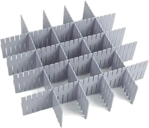 Miniatura 10 de Organizador de cajones de plástico para bricolaje, 8 unidades, divisores de cajones ajustables para el hogar, calcetines, ropa interior, suministros