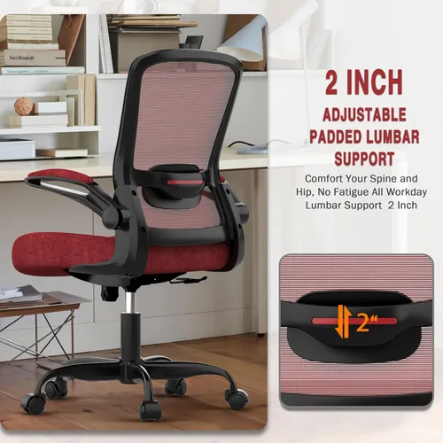 Miniatura 7 de Silla de Oficina Mimoglad, Silla de Escritorio Ergonómica con Soporte Lumbar Ajustable, Silla de Computadora de Malla de Respaldo Alto