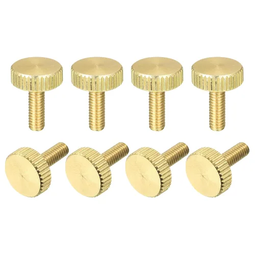 Miniatura 17 de uxcell Tornillos moleteados para pulgar, pernos planos de latón M3x10mm, sujetadores para PC, electrónicos, mecánicos, 8