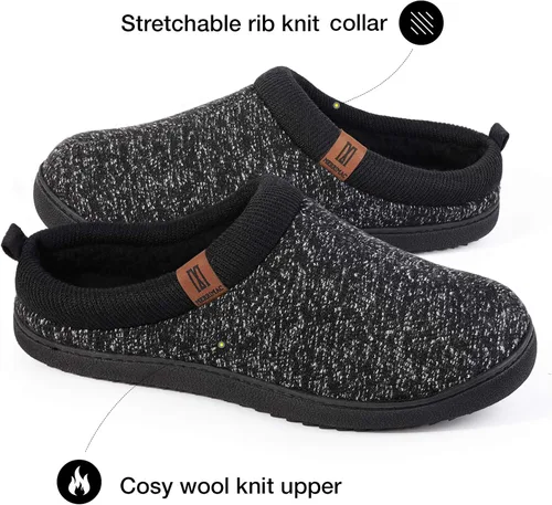 Miniatura 3 de MERRIMAC Pantuflas antideslizantes de espuma viscoelástica para hombre para interiores