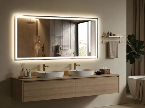 Miniatura 8 de FENNIO Espejo de longitud completa con luces, espejo LED de cuerpo completo de 70 x 32 pulgadas, espejo de piso iluminado de pie, espejo colgante