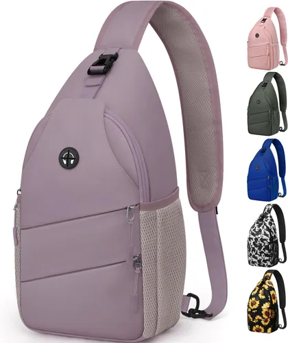 Miniatura 20 de Pritent Bolsos cruzados para mujeres y hombres, mochila de moda, bolsa casual para el pecho con correa de hombro convertible Negro