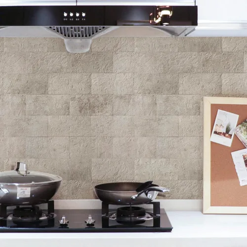 Miniatura 3 de Art3d Paquete de 10 azulejos de pared para salpicaduras de muro, azulejos de piedra para cocina, baño, chimenea, tocadores en piedra beige