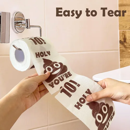 Miniatura 4 de Regalos de feliz cumpleaños número 10, rollo de papel higiénico divertido de 3 capas, papel higiénico impreso Holy Poop You're 10, regalo de bromas