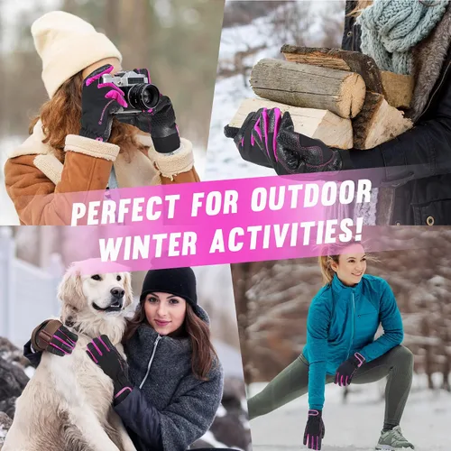 Miniatura 14 de HANDLANDY Guantes de trabajo aislados, guantes térmicos de invierno impermeables para hombres y mujeres
