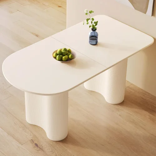 Miniatura 13 de Miuuod Mesa de comedor que ahorra espacio para apartamentos pequeños para 4-6 personas, muebles resistentes de mediados de siglo