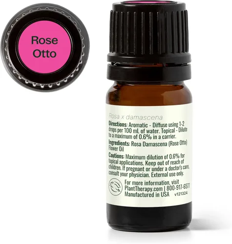 Miniatura 9 de Plant Therapy Aceite esencial Rose Otto 5 mL (1/6 oz) 100% puro, sin diluir, aromaterapia, cuidado de la piel, relajante y romántico aroma