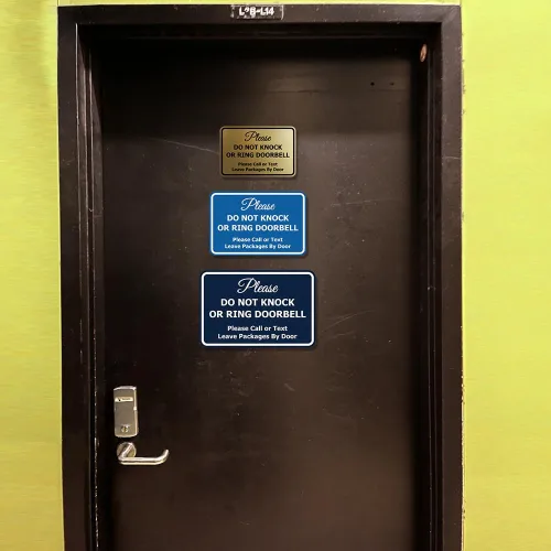 Miniatura 8 de Signs ByLITA Clásico enmarcado Por favor no golpee ni toque el timbre de la puerta, señal para pared o puerta - Fácil instalación Instrucción
