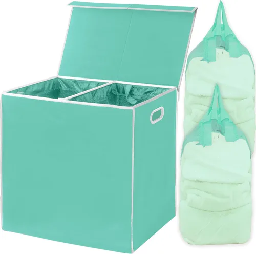 Miniatura 13 de Simple Houseware - Cesta doble para la ropa sucia, con tapa y bolsas extraíbles, color gris