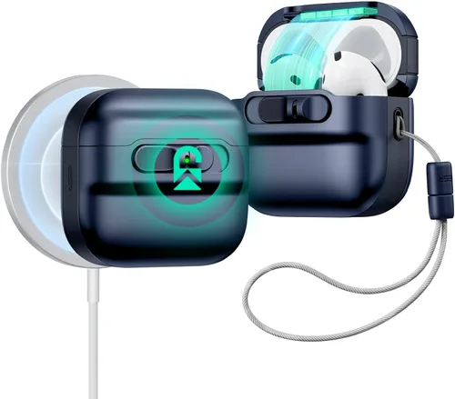 Miniatura 13 de ESR Funda para AirPods Pro (2023/2022/2019, 2ª/1ª generación), compatible con Airpods Pro 2 (cable USB-C/Lightning), listo para MagSafe, bloqueo
