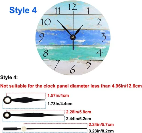 Miniatura 5 de Paquete de 2 mecanismos de movimiento de reloj de pared sin tictac con 4 pares de manecillas cortas, kit de motor de cuarzo, funciona