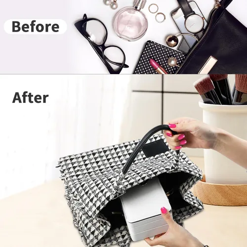 Miniatura 6 de coobest Joyero, organizador de joyas de 2 capas con organizador de aretes de terciopelo, organizador de joyas de viaje, pequeñas cajas de joyería